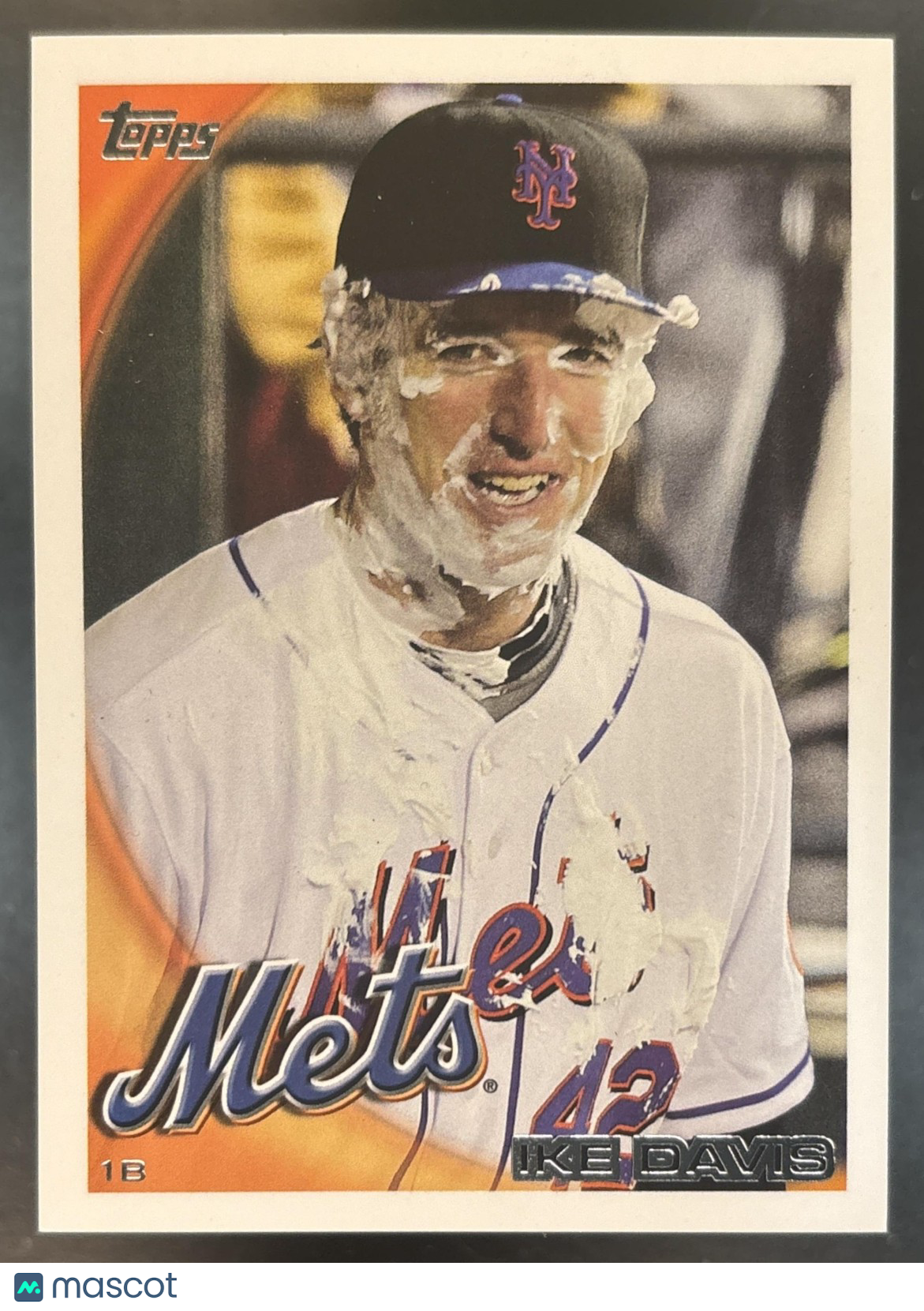 2010 Topps Ike Davis #509b PIE IN FACE SP RC VAR New York Mets