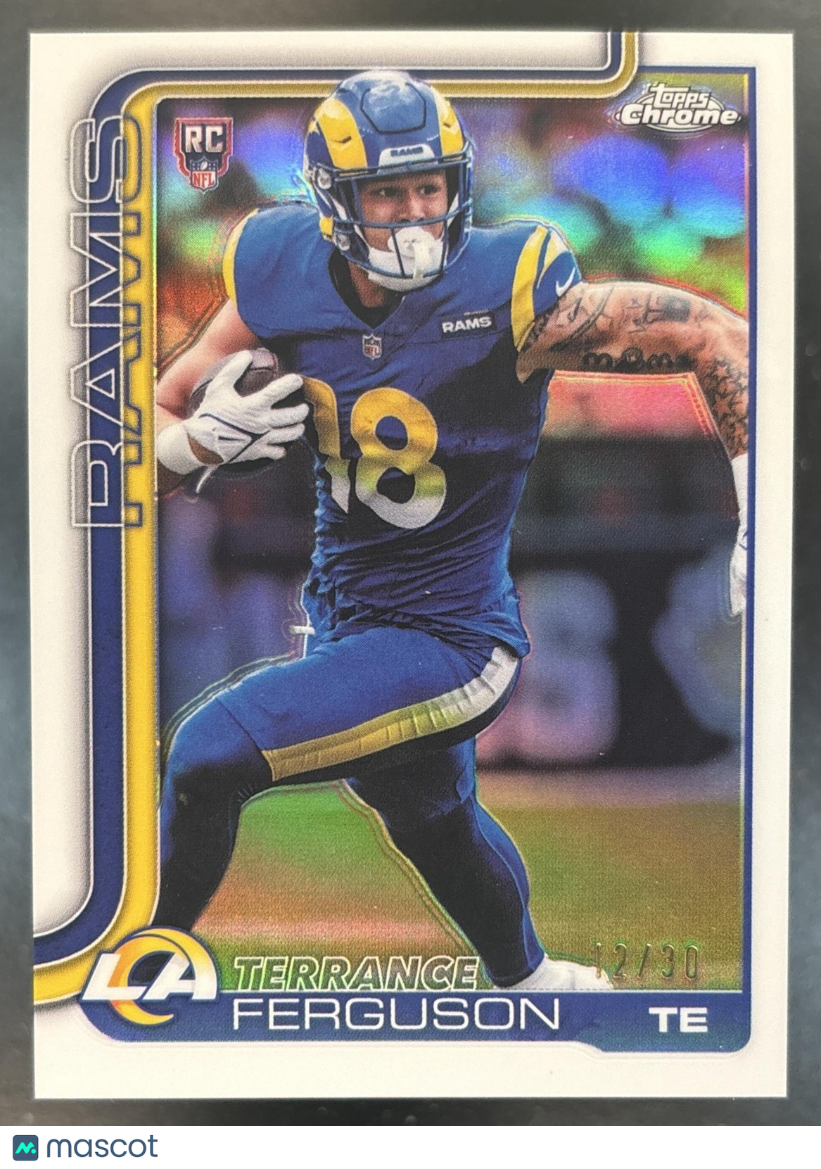 2025 Topps Chrome Terrance Ferguson White Refractor /30 #335 RC Los Angeles Rams