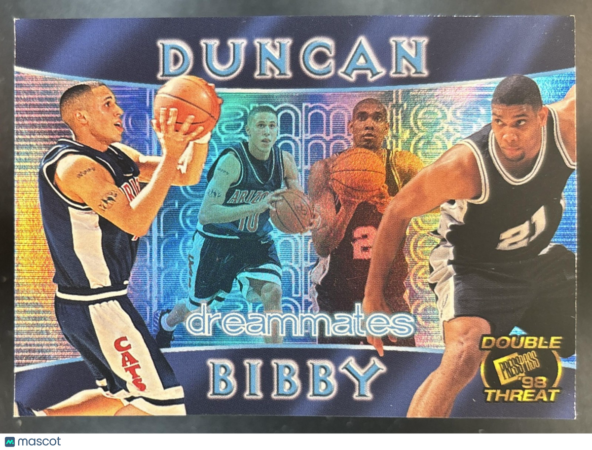 1998 Press Pass Double Threat Mike Bibby Tim Duncan Dreammates #DM1