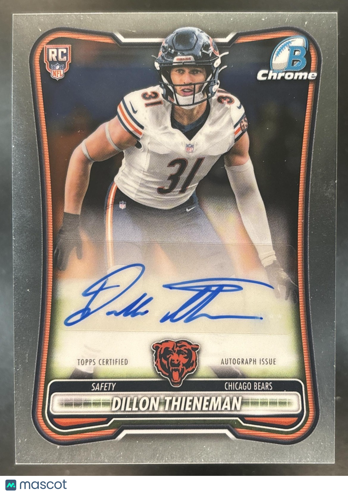 2026 Bowman Dillon Thieneman Chrome Rookie Auto #BCRA-DTH RC Chicago Bears
