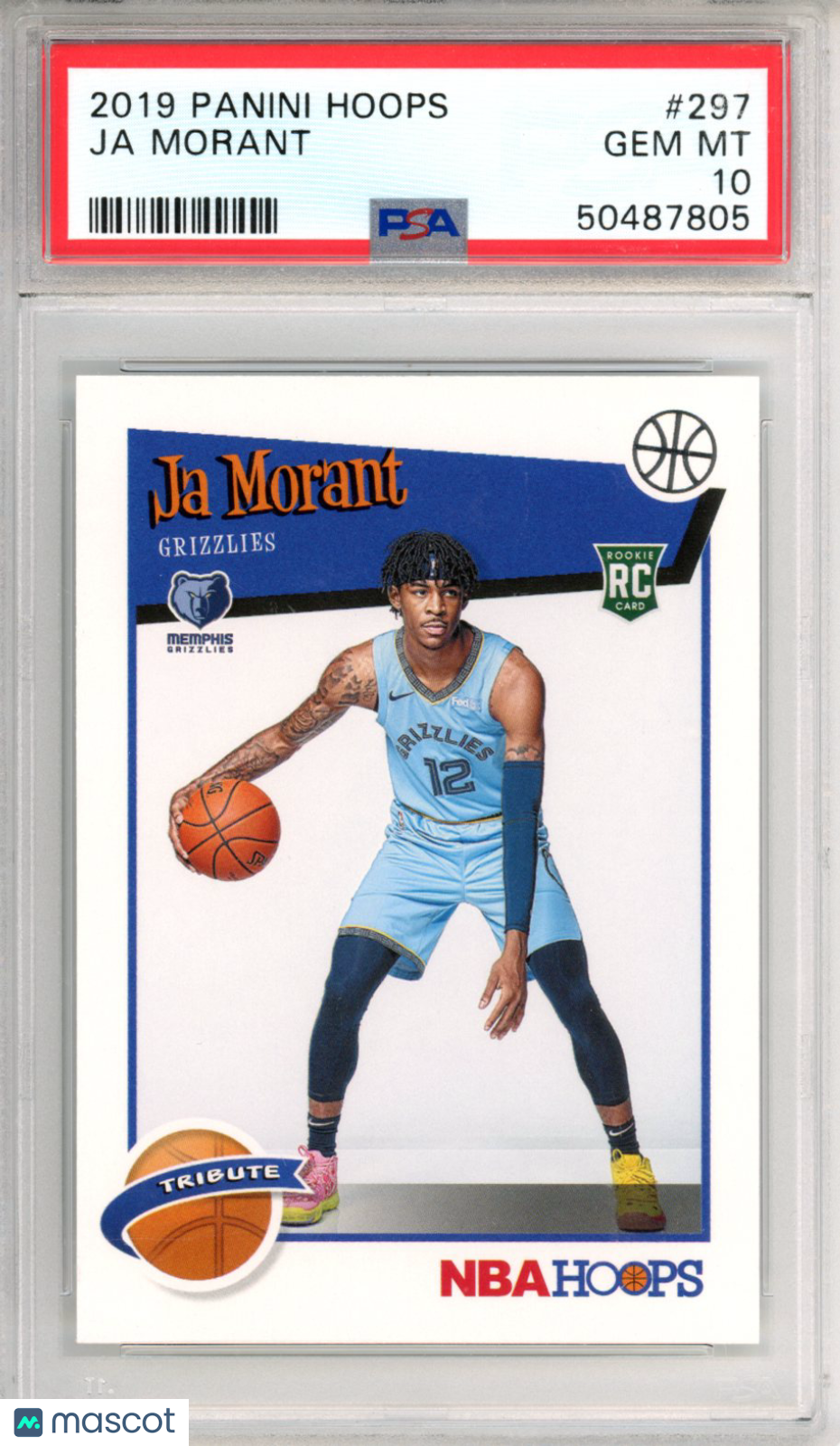 2019 Panini Hoops Ja Morant Rookie #297 PSA 10 Memphis Grizzlies