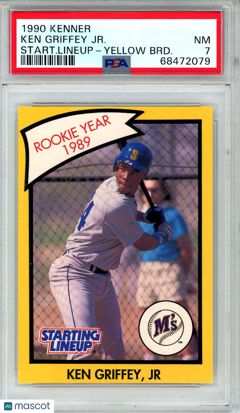 1990 Kenner Starting Lineup Ken Griffey JR. Start. Lineup Yellow BRD. PSA 7 - Graded Sports Cards