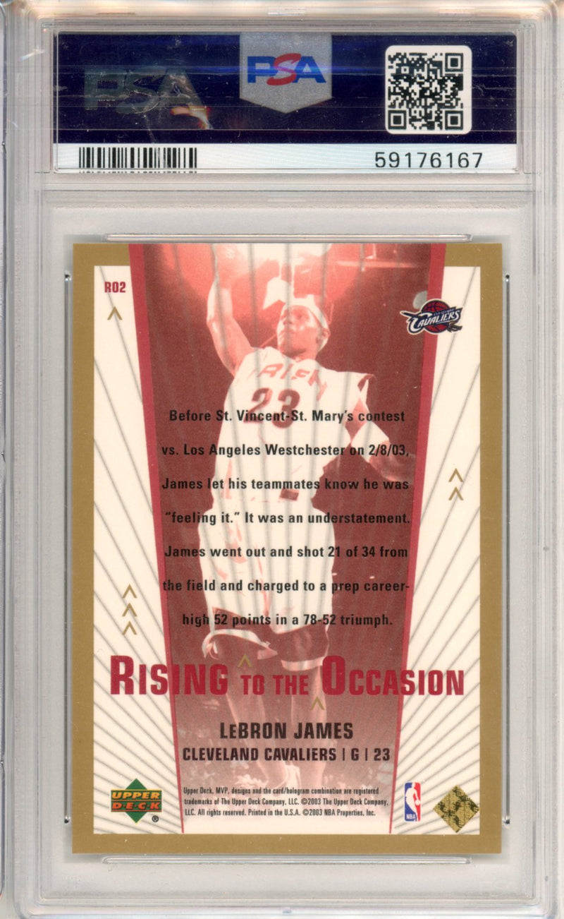 2003 Upper Deck MVP Rising To The Occasion LeBron James