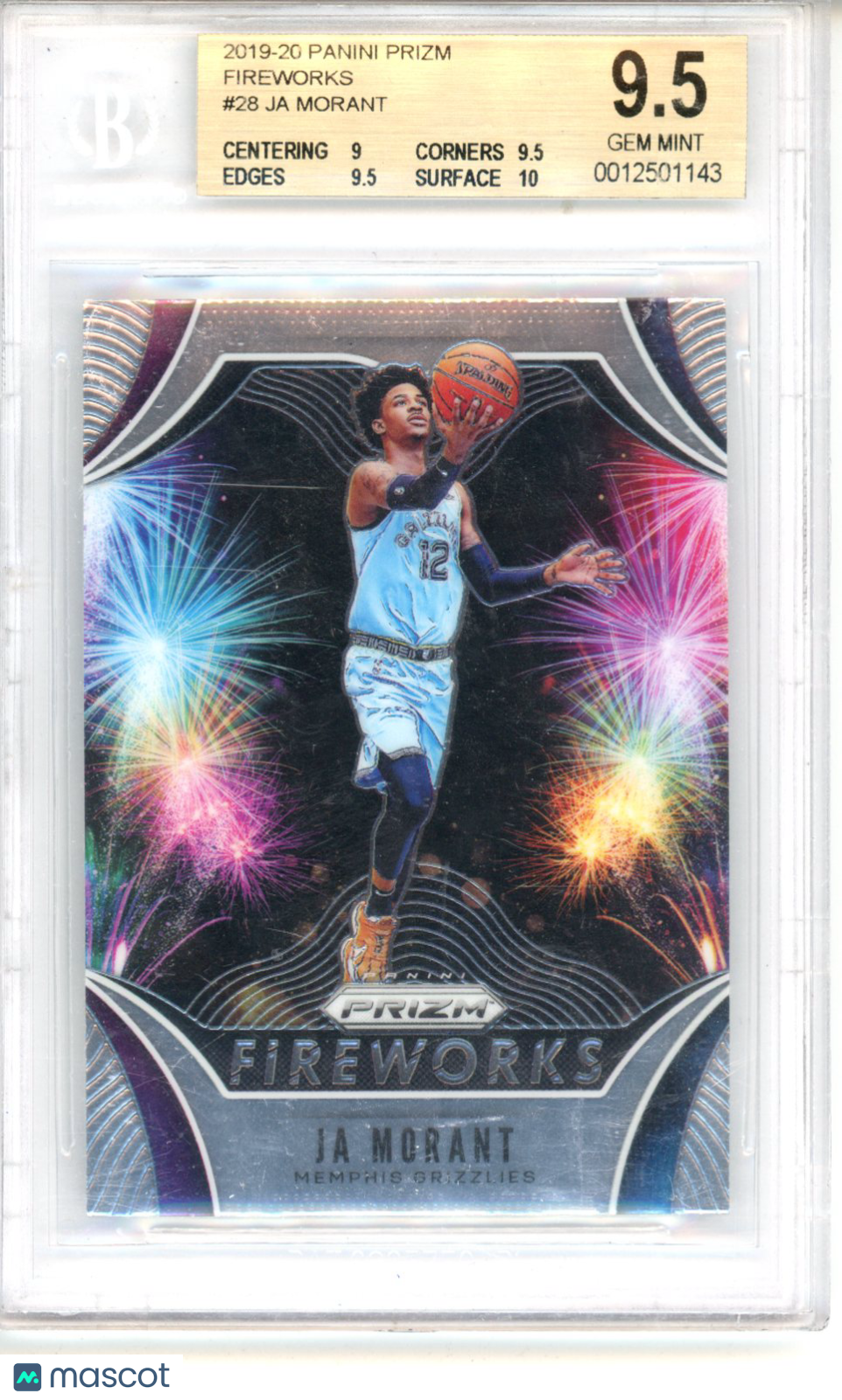 2019 Panini Prizm Ja Morant #28 BGS 9.5