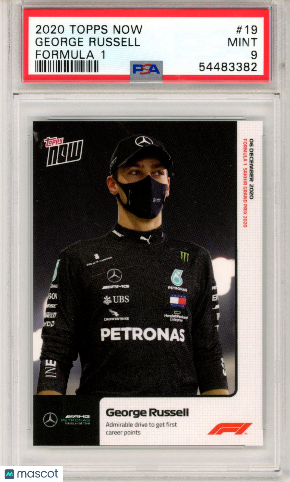 2020 Topps Now Formula 1 George Russell #19 PSA 9
