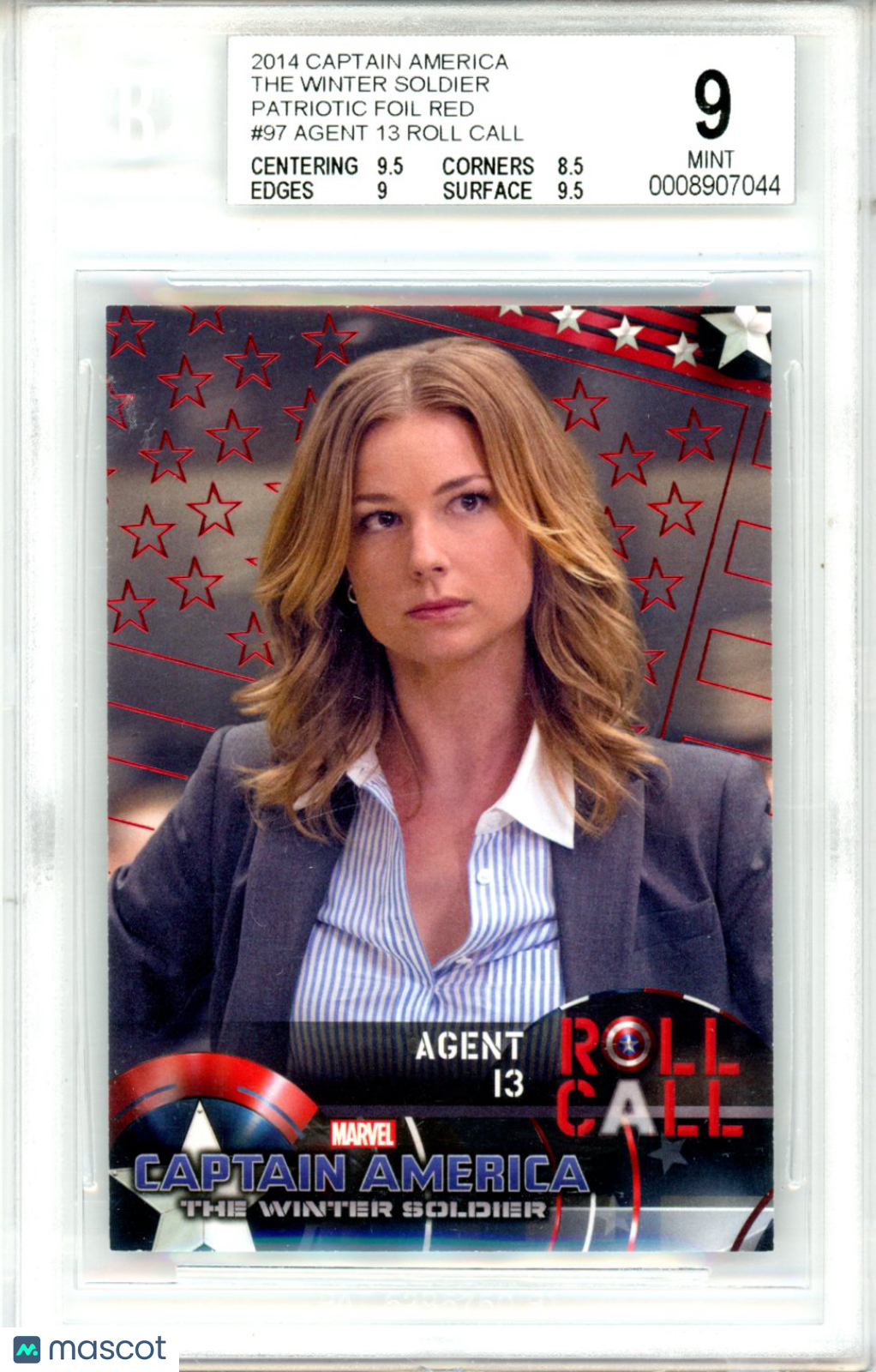 2014 Captain America The Winter Soldier Patriotic Red /99 Agent Carter BGS 9