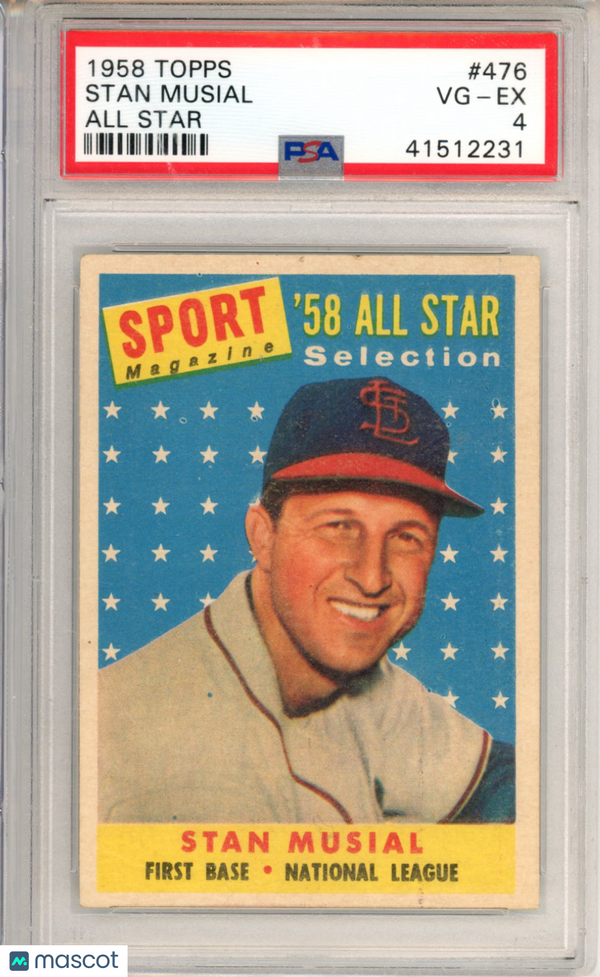 1958 Topps Stan Musial #476 PSA 4 Baseball