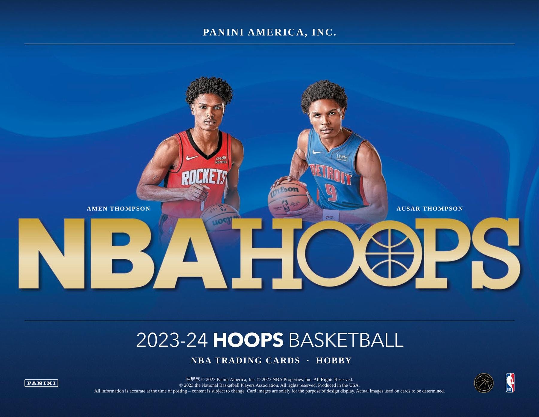 TWO PACKS of 2023/24 Panini Hoops NBA Basketball Hobby Cards