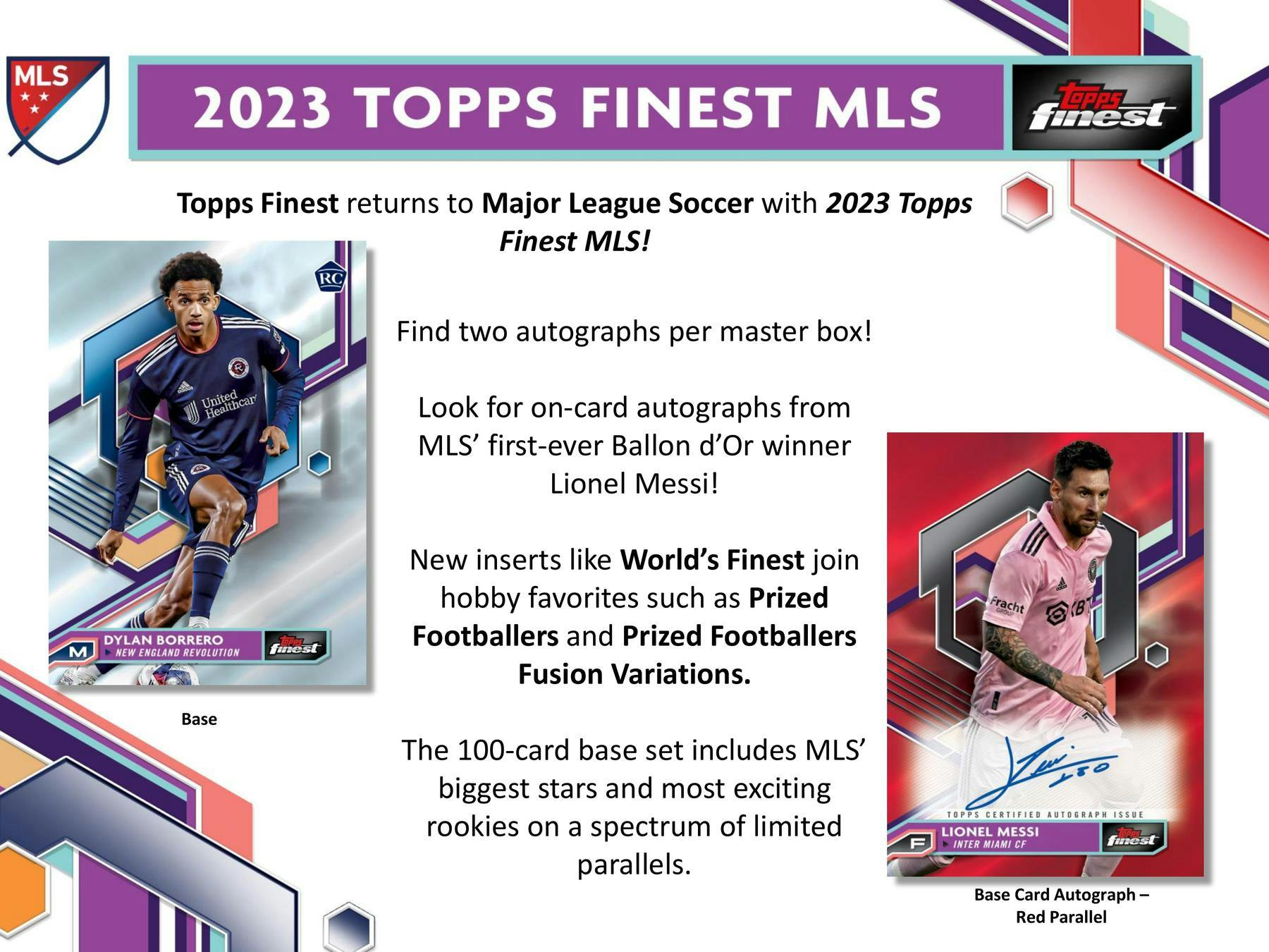 2023 Topps MLS Major League Soccer Finest Soccer Hobby Box (2 Autos)