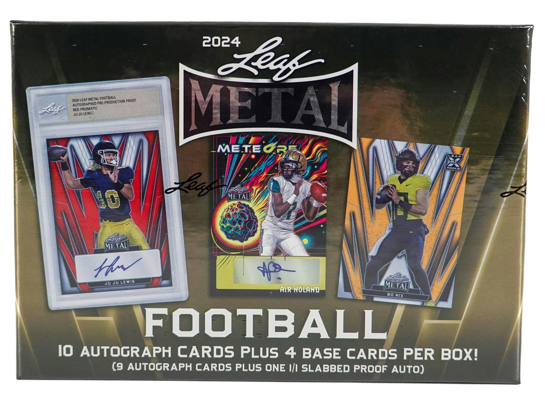 2024 Leaf Metal Football Hobby Jumbo Box (9 Autographs + One 1/1 Slabb
