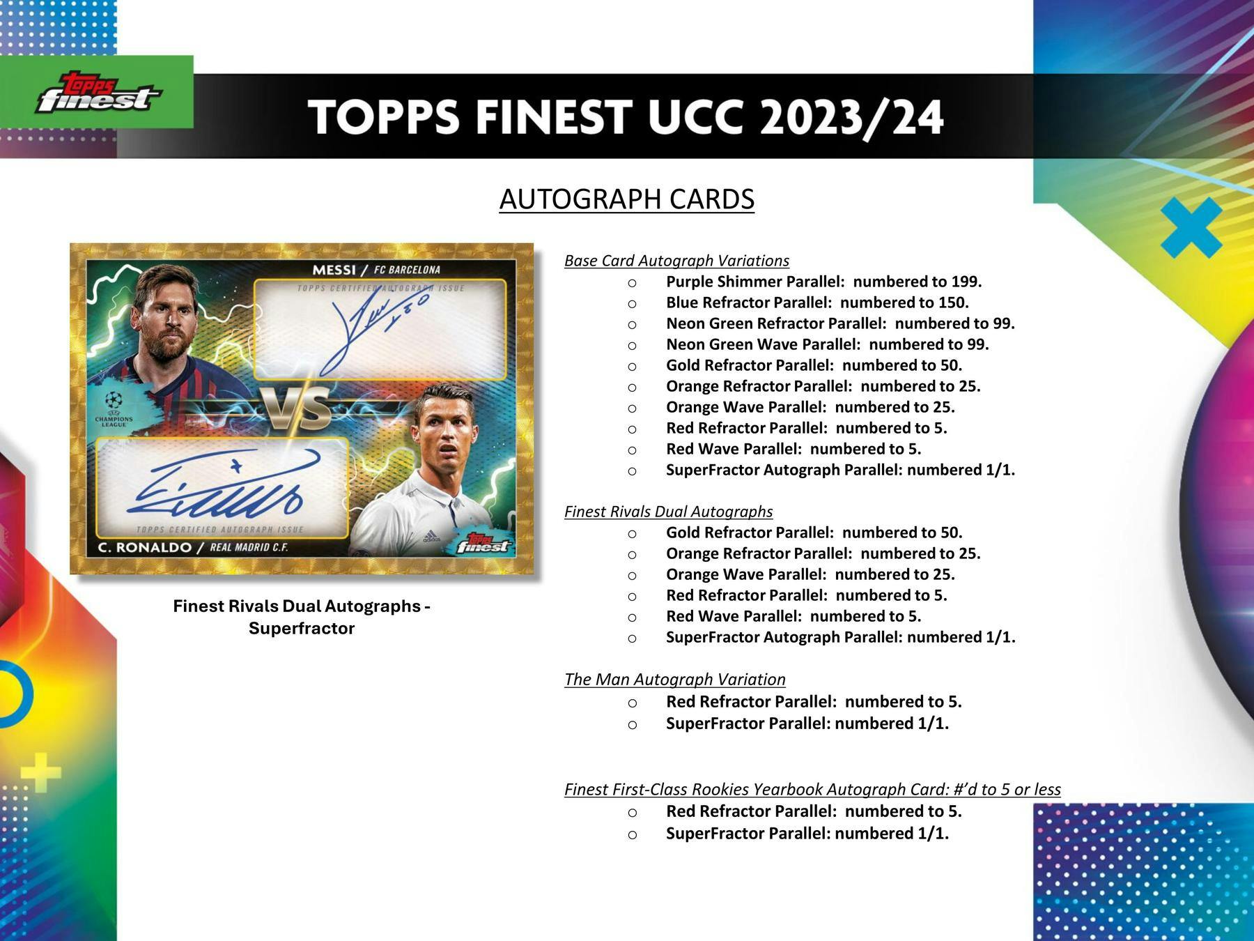 ONE PACK of 2023/24 Topps UEFA Club Competitions Finest Soccer Hobby (10 Cards)