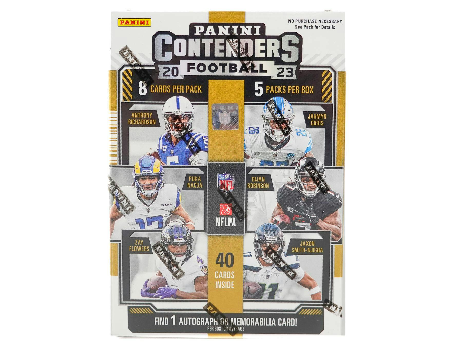 2023 Panini Contenders Football GOLD Retail Blaster Box (1 Auto or 1 Rookie Ticket Swatch) 40 Cards