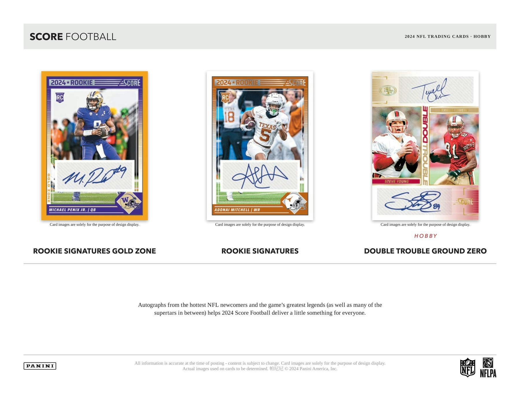 ONE PACK of 2024 Panini Score NFL Football Hobby (Random Pull from Box) Sep 11th