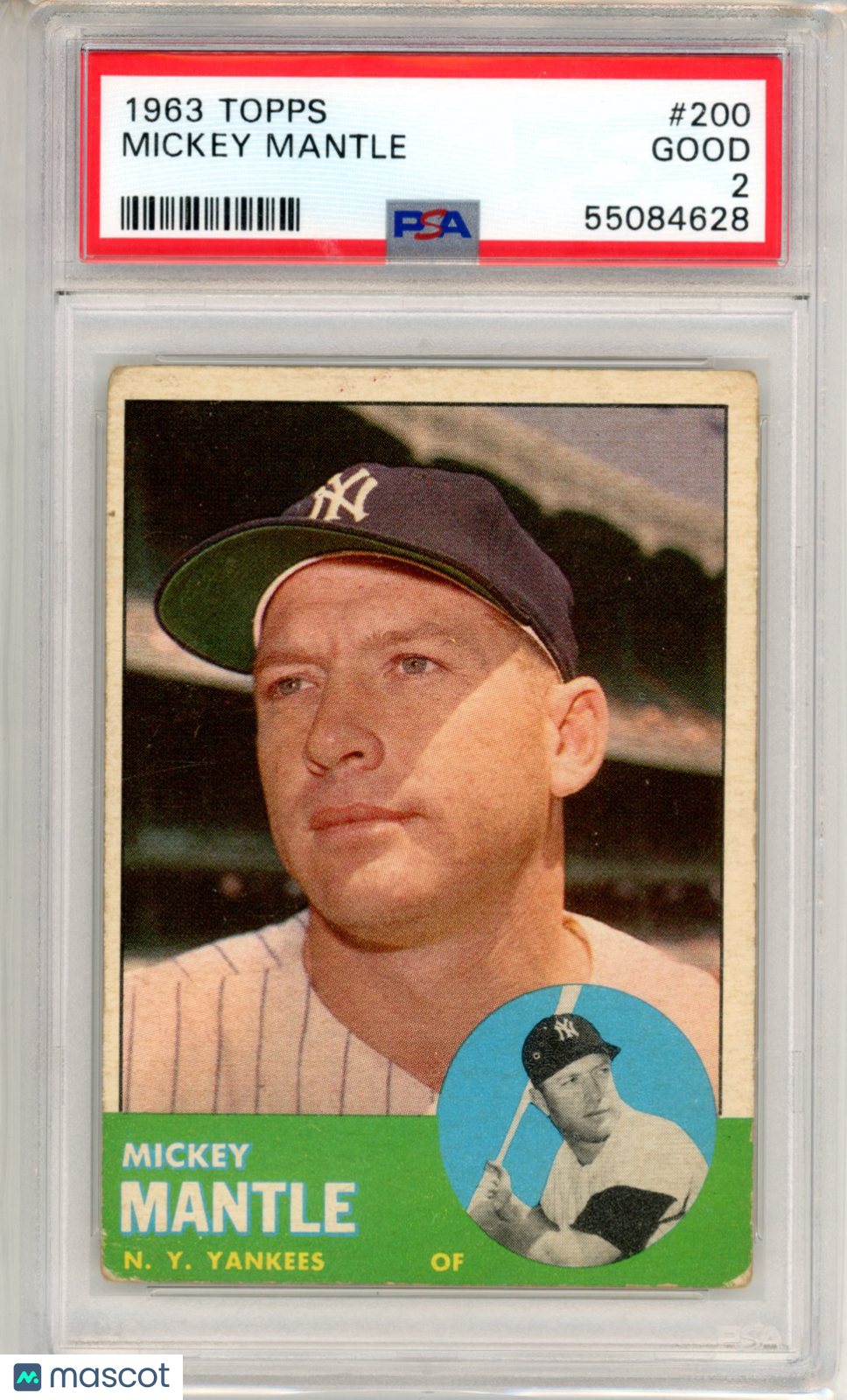 1963 Topps Mickey Mantle #200 PSA 2 New York Yankees
