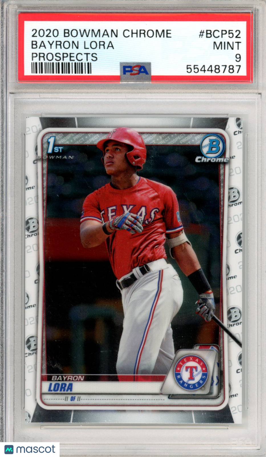 2020 Bowman Chrome Prospects Bayron Lora #BCP52 PSA 9