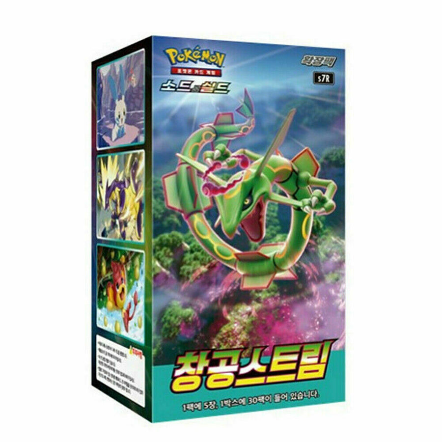 3 Packs of Pokemon Blue Sky Stream (Evolving Skies) Booster Box (Korea