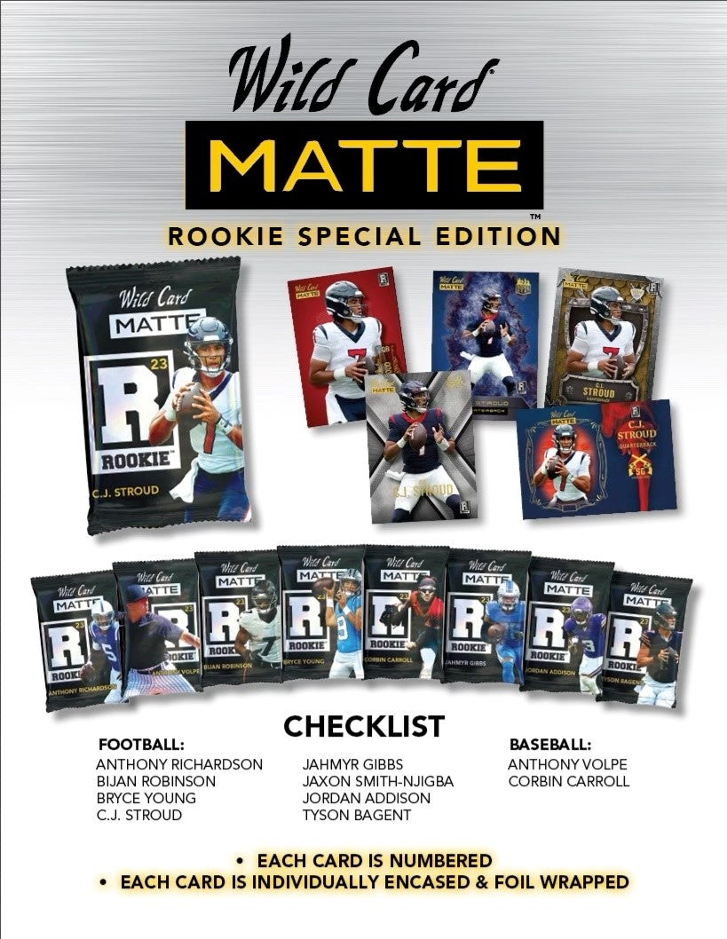2023 Wild Card Matte Guaranteed Encased Rookie Card Bijan Robinson RC