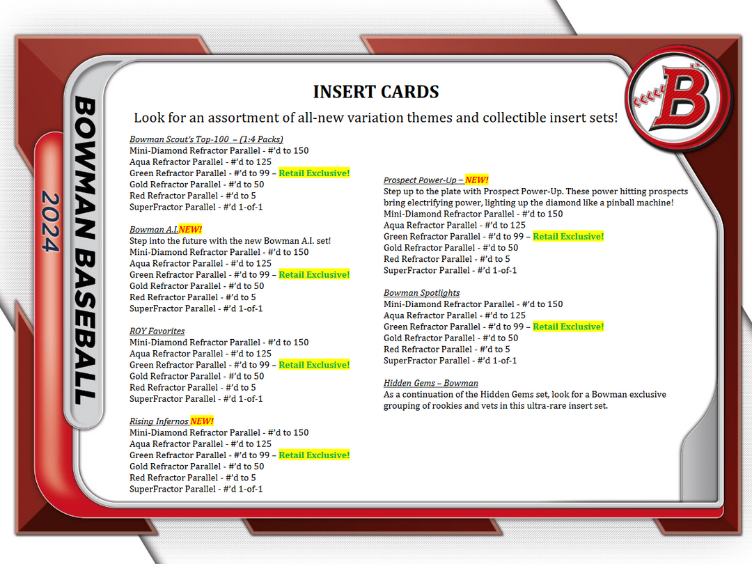 2024 Bowman Baseball Retail 24-Pack Box