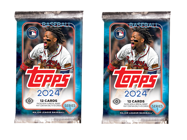 Four Packs of 2024 Topps Series 1 Hobby Baseball (4 Pack Lots)