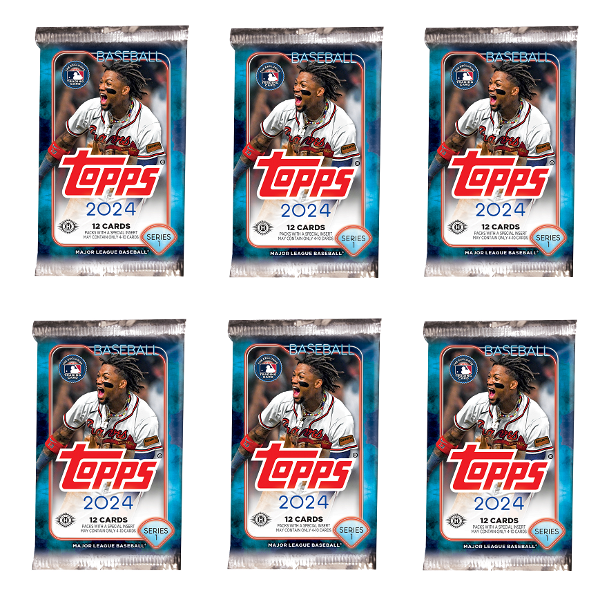 Four Packs of 2024 Topps Series 1 Hobby Baseball (4 Pack Lots)