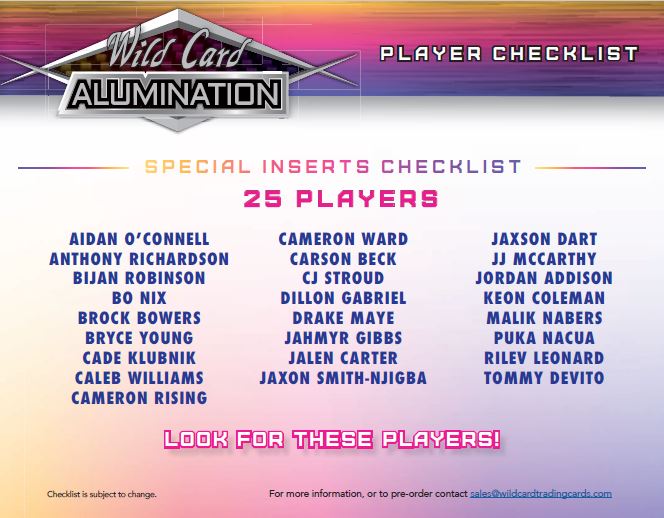 ONE PACK 2023 Wild Card Alumination JUST THE HITS ONLY SPECIAL ROOKIE & INSERT EDITION Hobby Pack (Stroud Puka JJ Maye Nix Caleb)