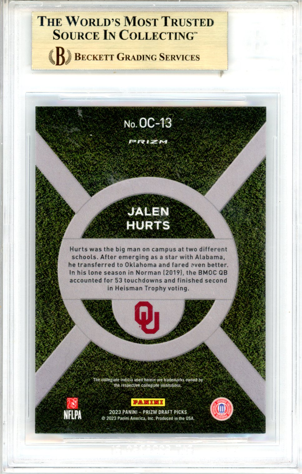 2023 Panini Prizm Jalen Hurts #13 BGS 9.5