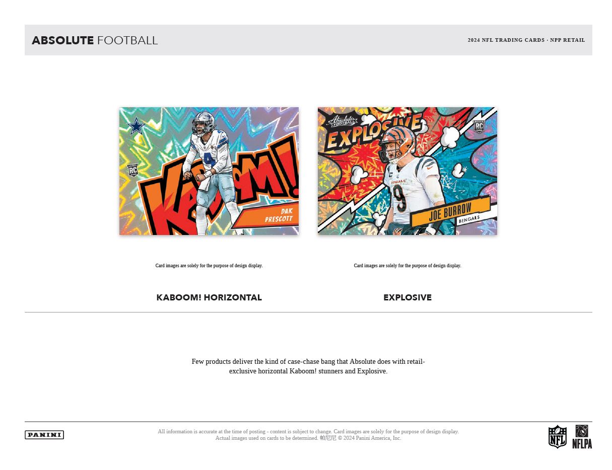 Panini Absolute Football NFL Fat Pack Box  (Blue Parallels) 12 Value Cello Packs