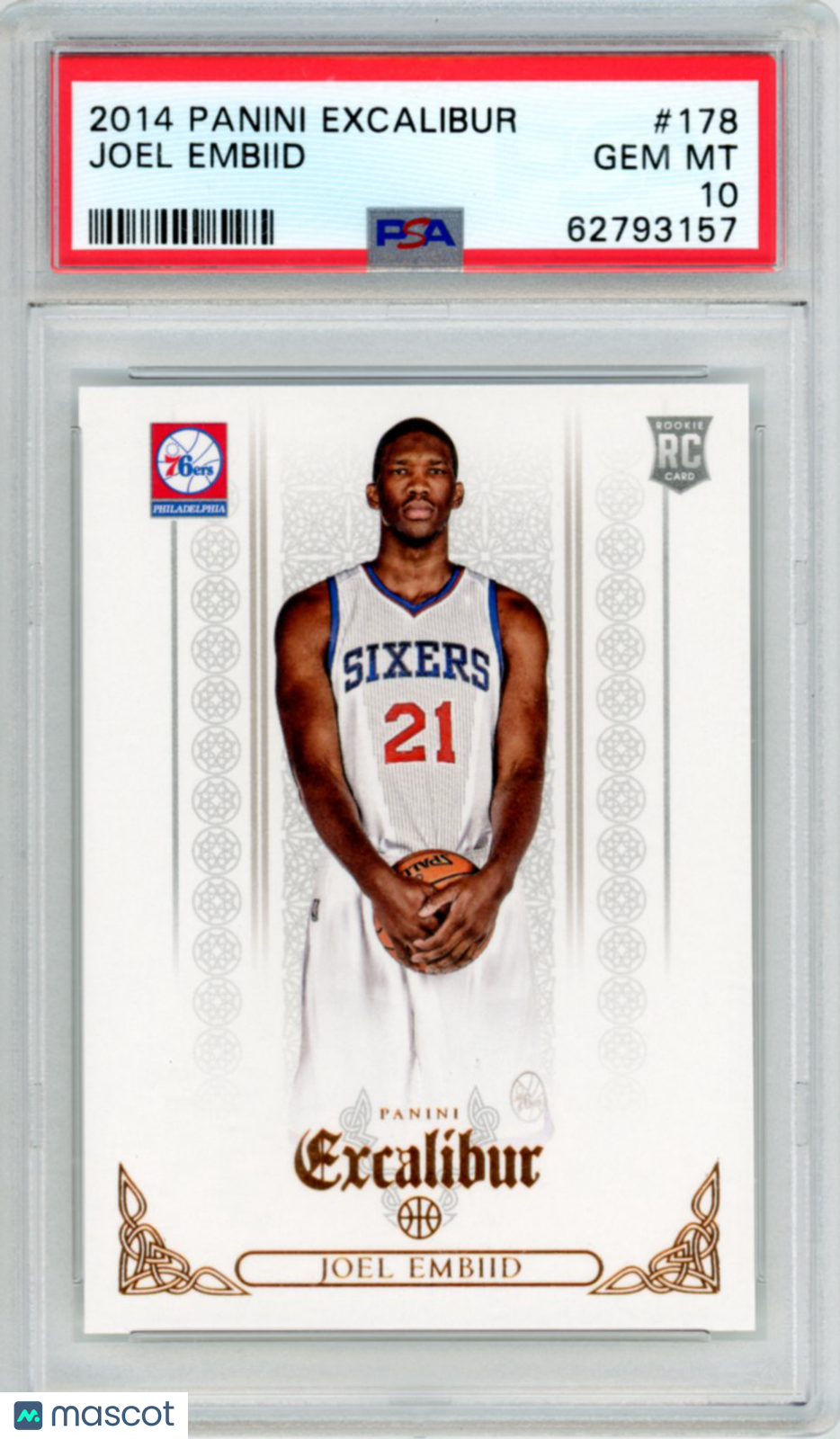 2014 Panini Excalibur Joel Embiid #178 PSA 10