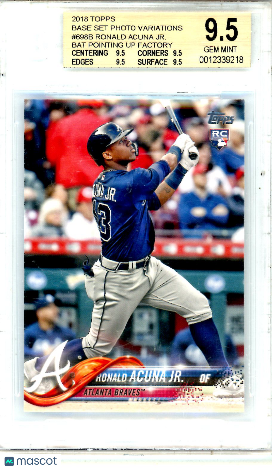 2018 Topps Base Set Photo Variations Bat pointing up Ronald Acuna Jr. BGS 9.5