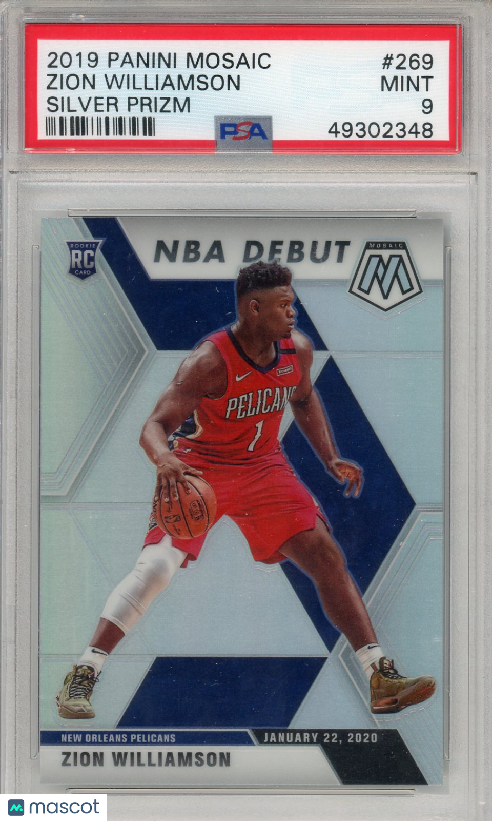 2019 Panini Mosaic Zion Williamson Silver Prizm #269 PSA 9
