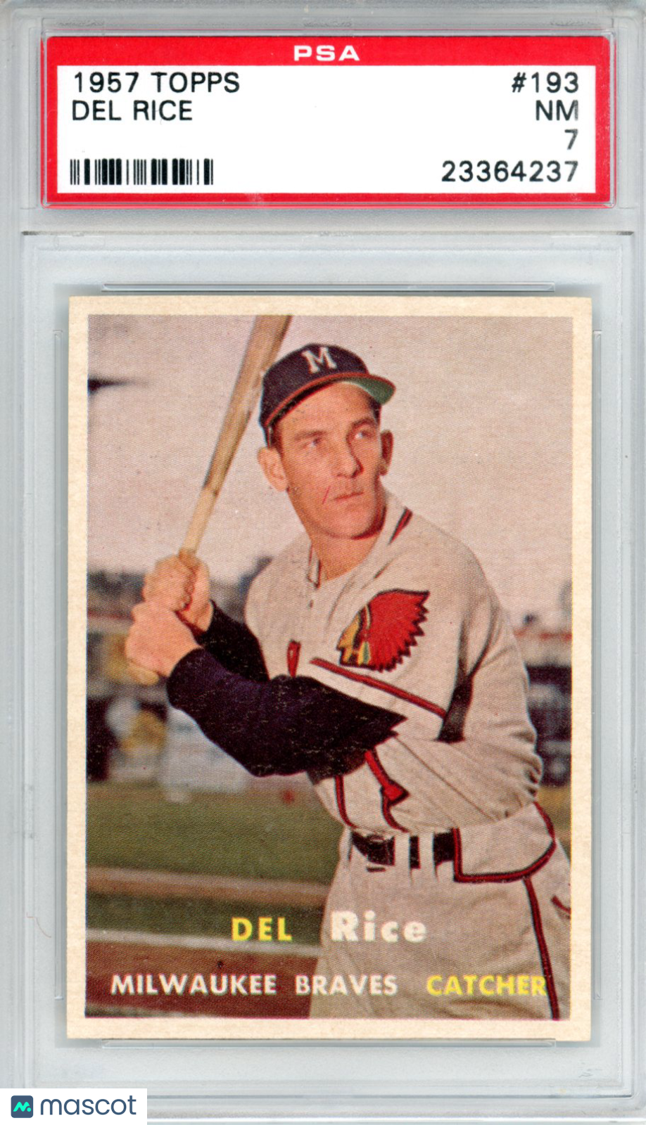 1957 Topps Del Rice #193 PSA 7 Milwaukee Braves