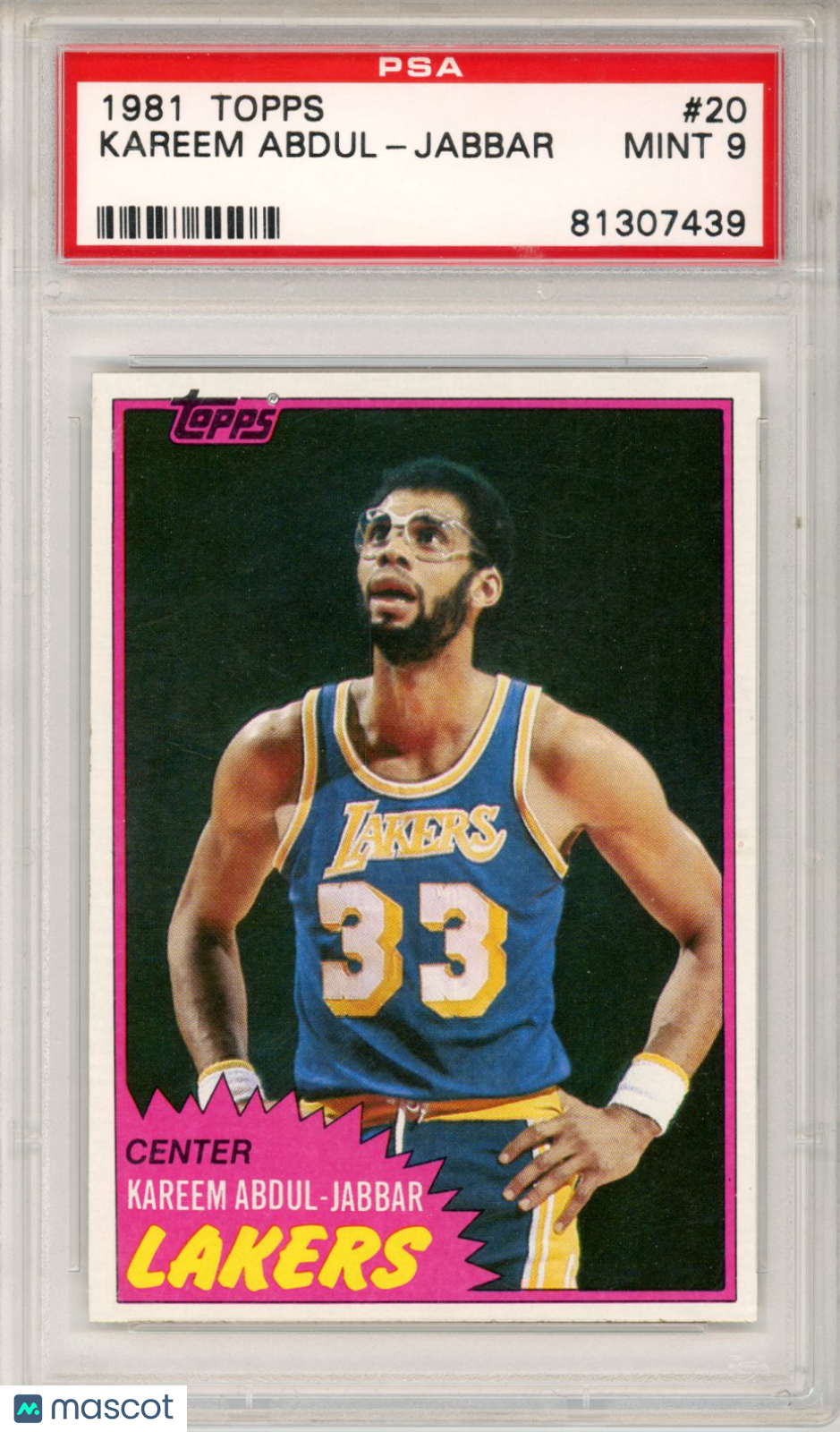 1981 Topps Kareem Abdul-Jabbar #20 PSA 9