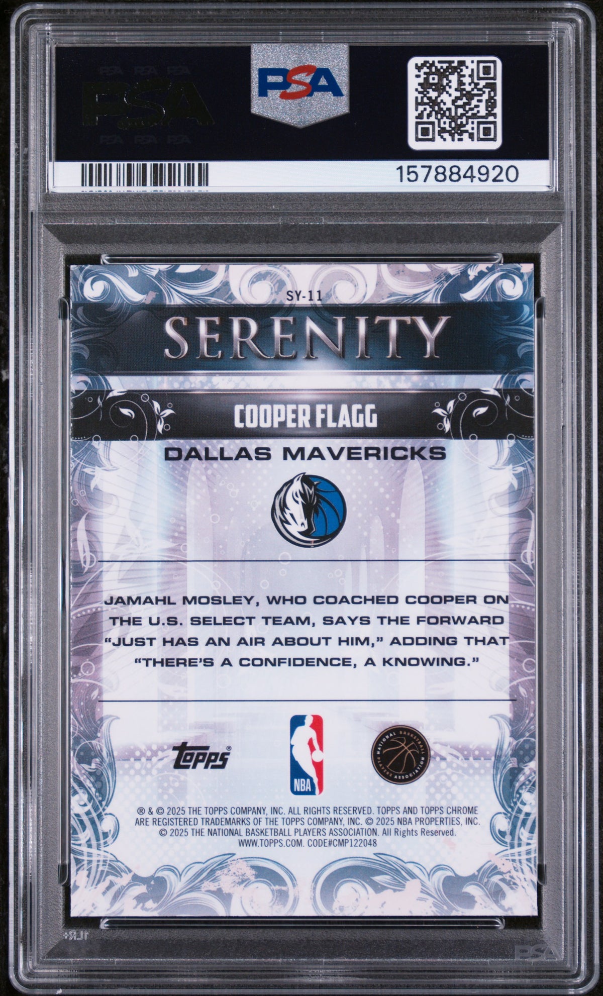 2025 Topps Chrome Serenity Cooper Flagg #SY-11 PSA 10