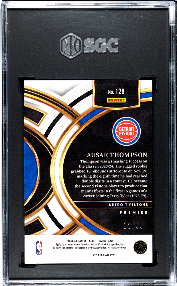 2023 Panini Select Ausar Thompson Blue Flash Prizm 99 #128 SGC 10