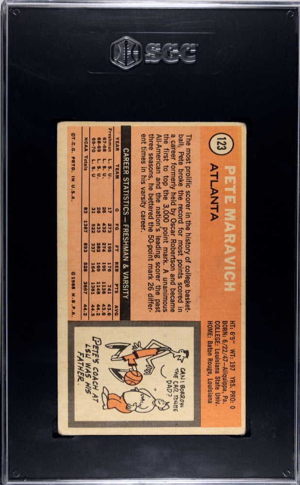 1970 Topps Pete Maravich #123 SGC 2 Atlanta Hawks
