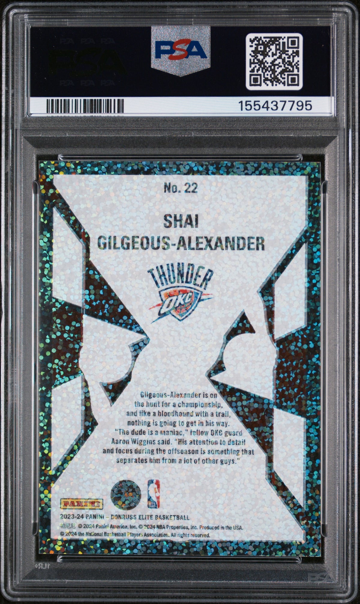 2023 Donruss Elite Deck S. Gilgeous-Alexander Red International #22 PSA 10