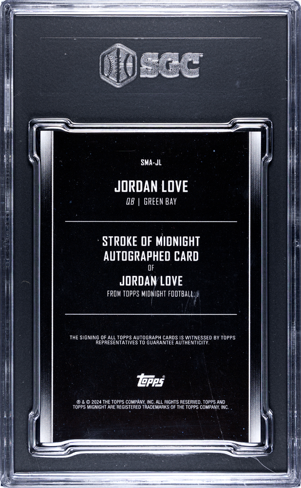 2024 Topps Midnight Jordan Love Stroke Of Autograph Twilight 99 #SMA-JL SGC 10