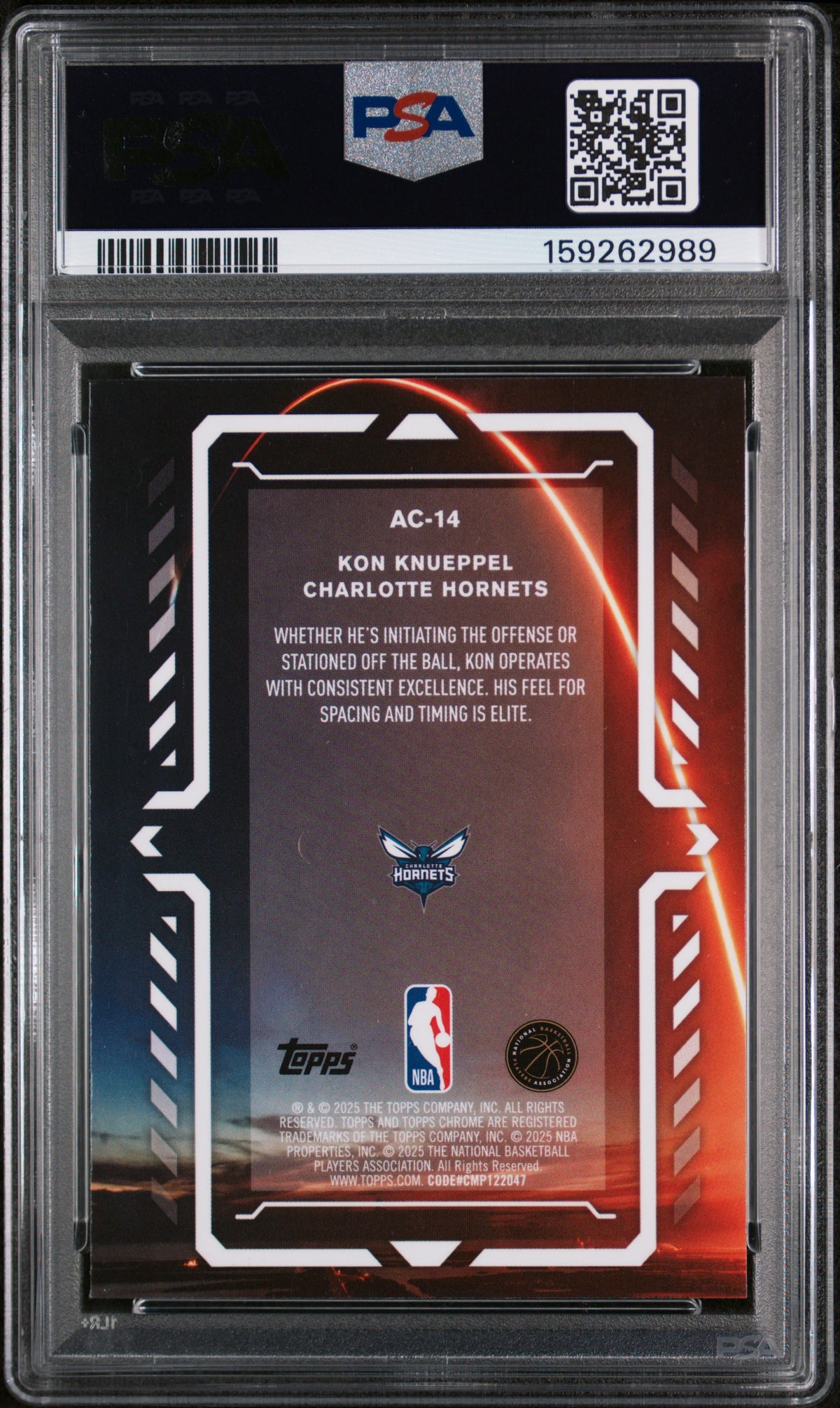 2025 Topps Chrome Activators Kon Knueppel Teal Refractor 087/299 #AC-14 PSA 10