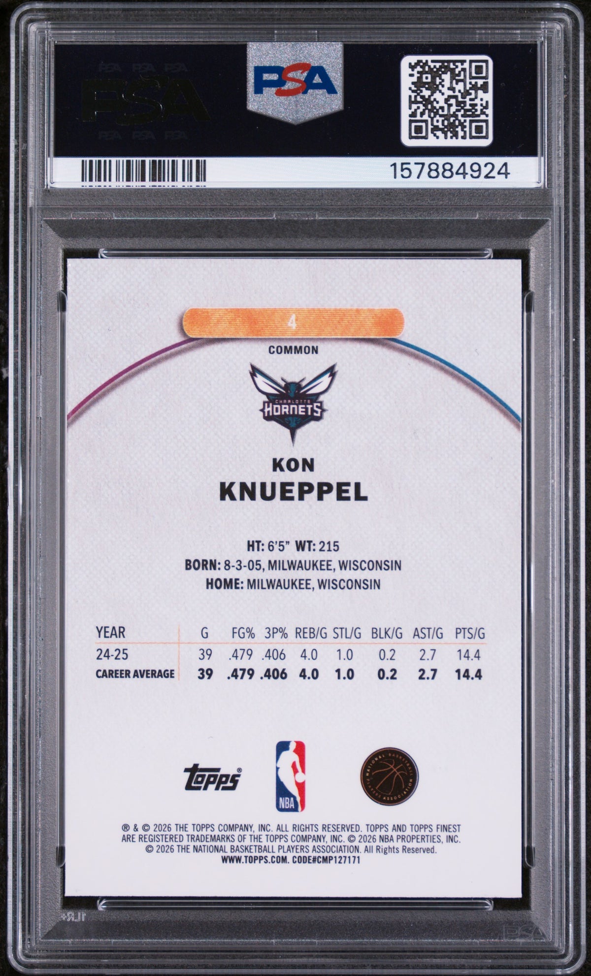 2025 Topps Finest Kon Knueppel #4 PSA 10
