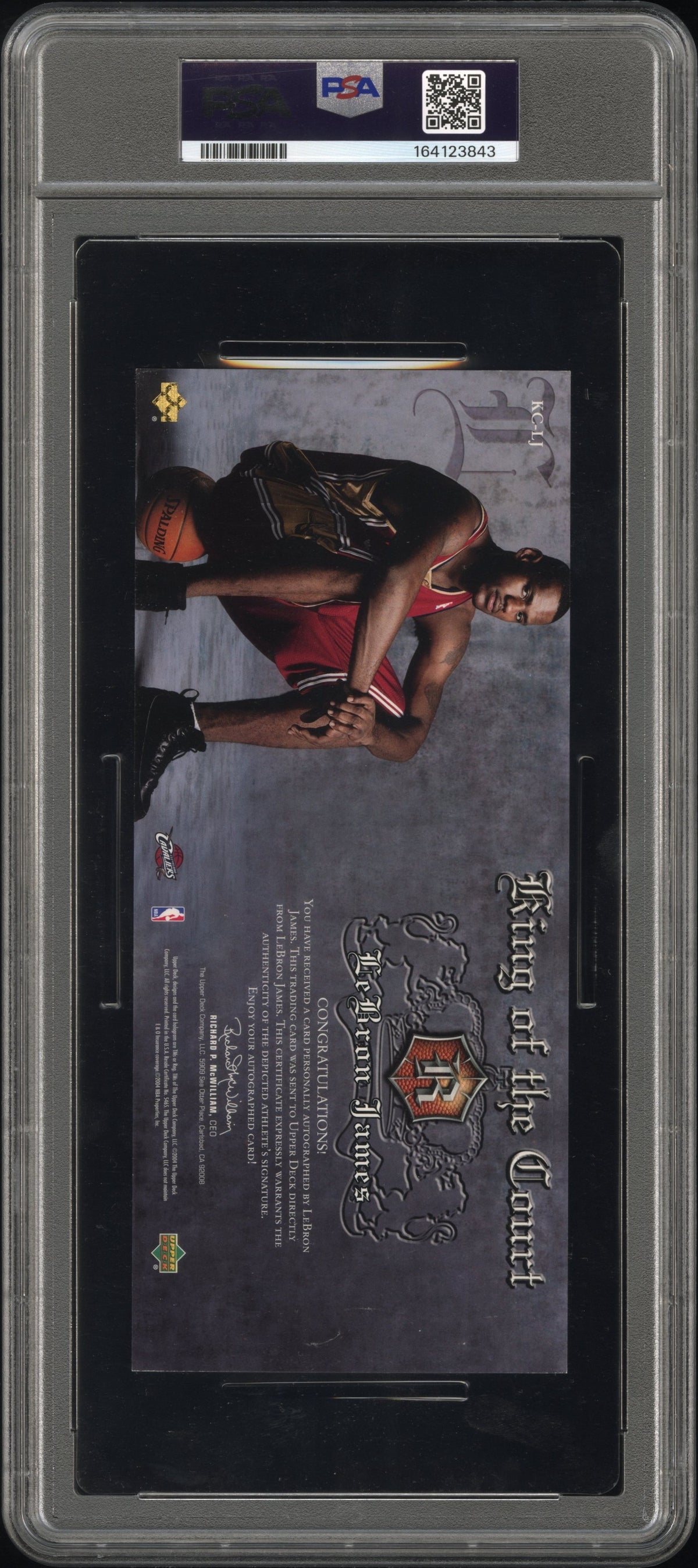 2004 Upper Deck Rivals Jumbo LeBron James Autographed 06/23 #KC-LJ PSA A