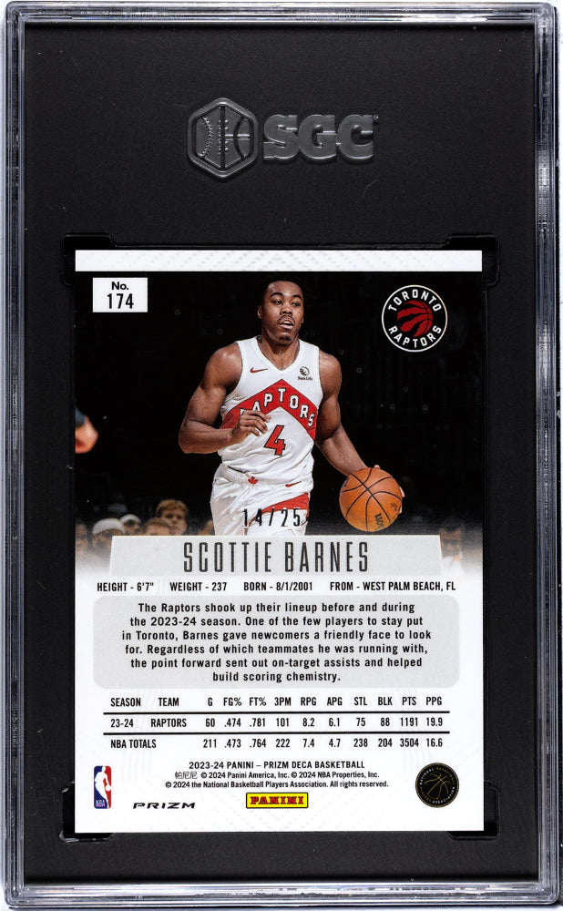2023 Panini Prizm Deca Scottie Barnes Mojo #174 SGC 8.5