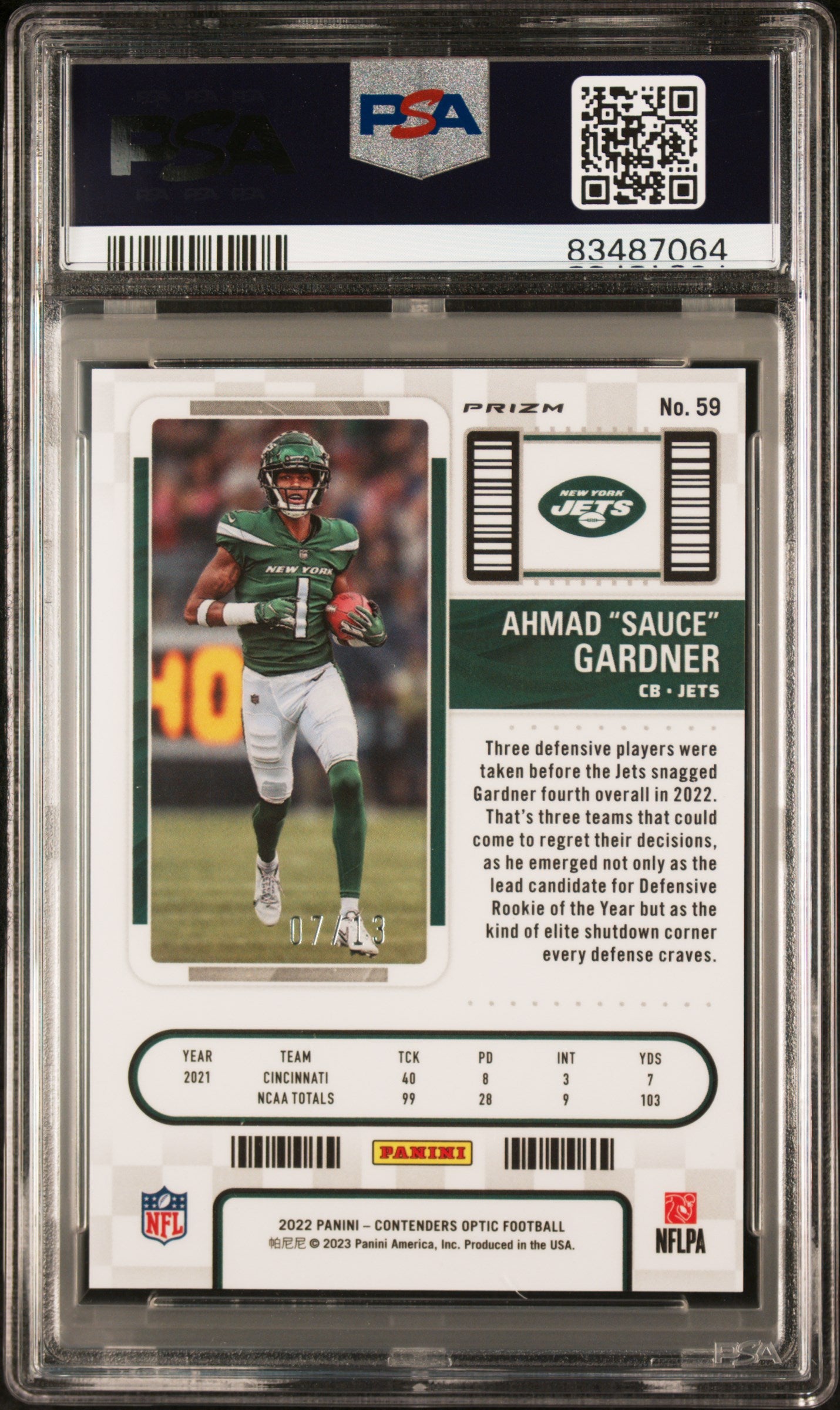 2022 Panini Contenders Optic Sauce Gardner Red White Blue #59 PSA 10