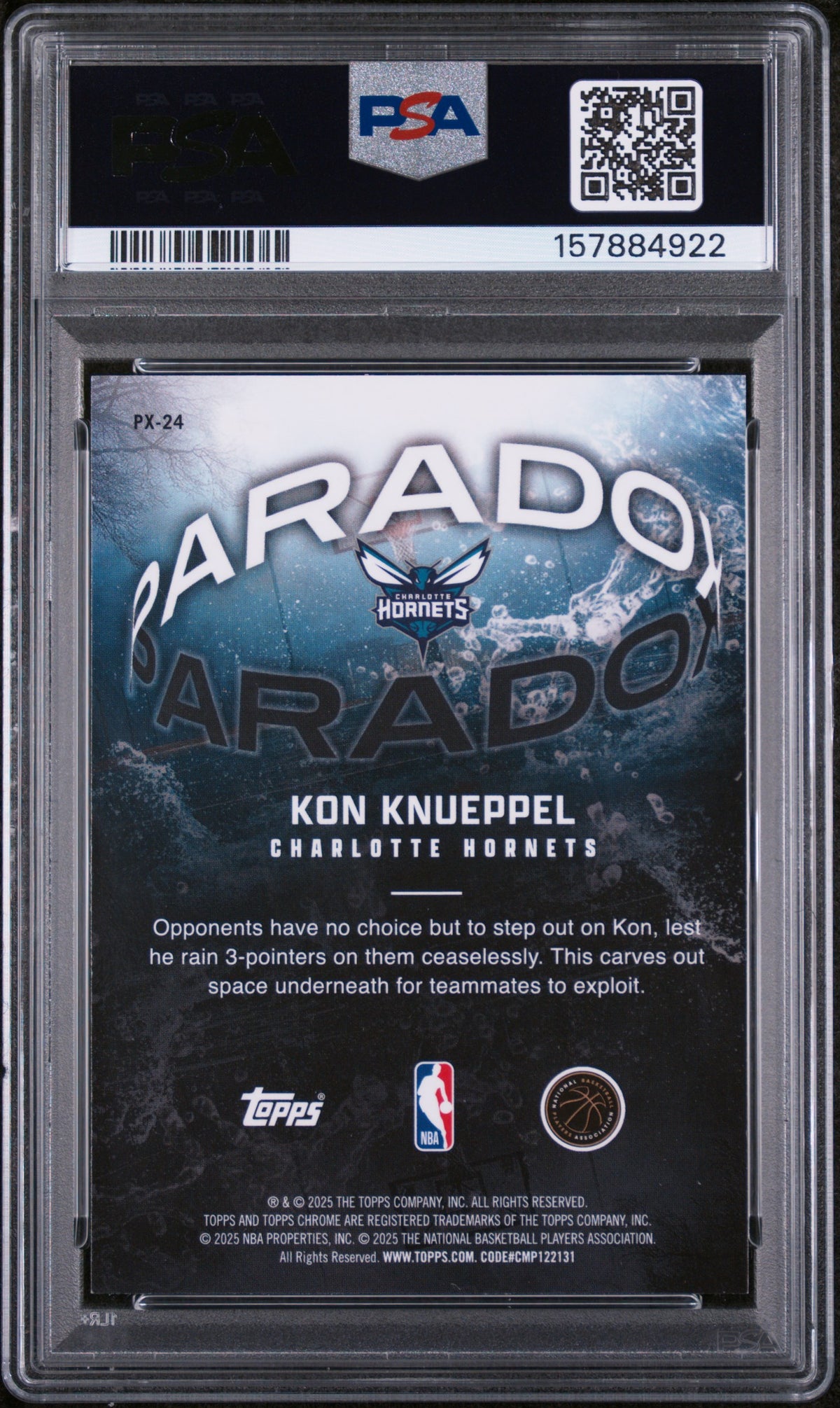 2025 Topps Chrome Paradox Kon Knueppel #PX-24 PSA 9