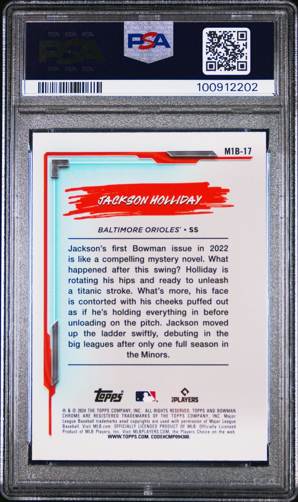 2024 Bowman Chrome Mega Box My 1st Bowman Jackson Holliday Rookie PSA 9 MINT