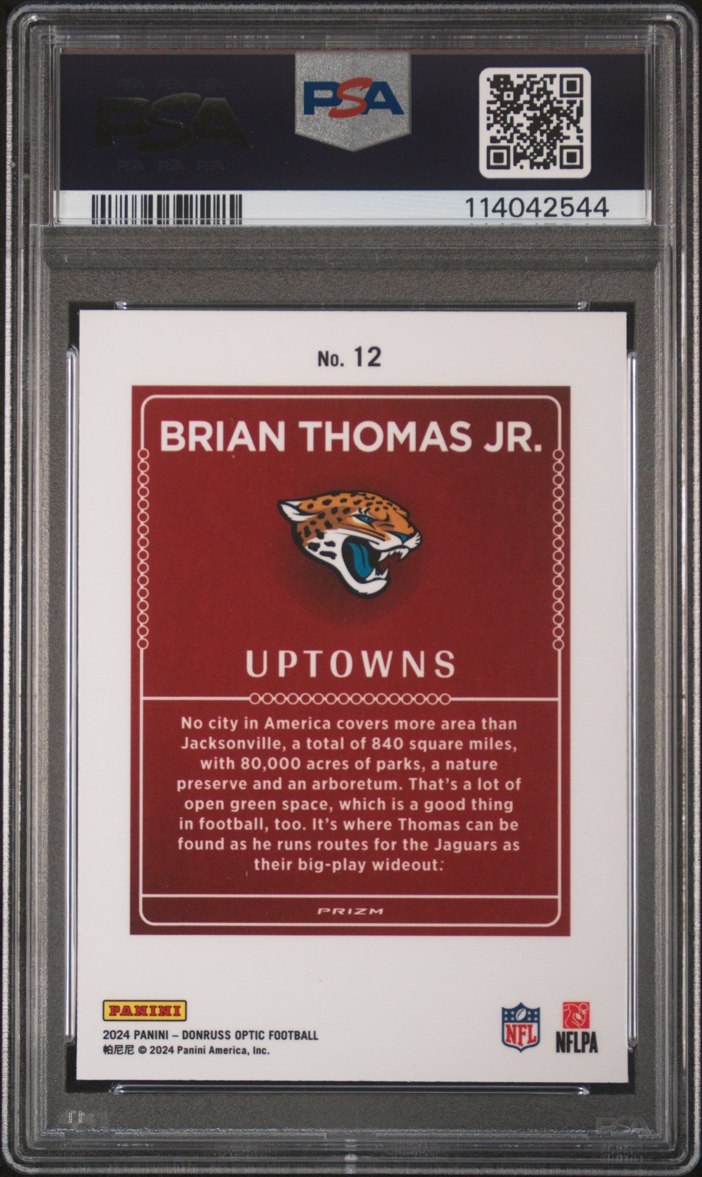 2024 Donruss Optic Uptowns Brian Thomas Jr. PSA 10 Jacksonville Jaguars