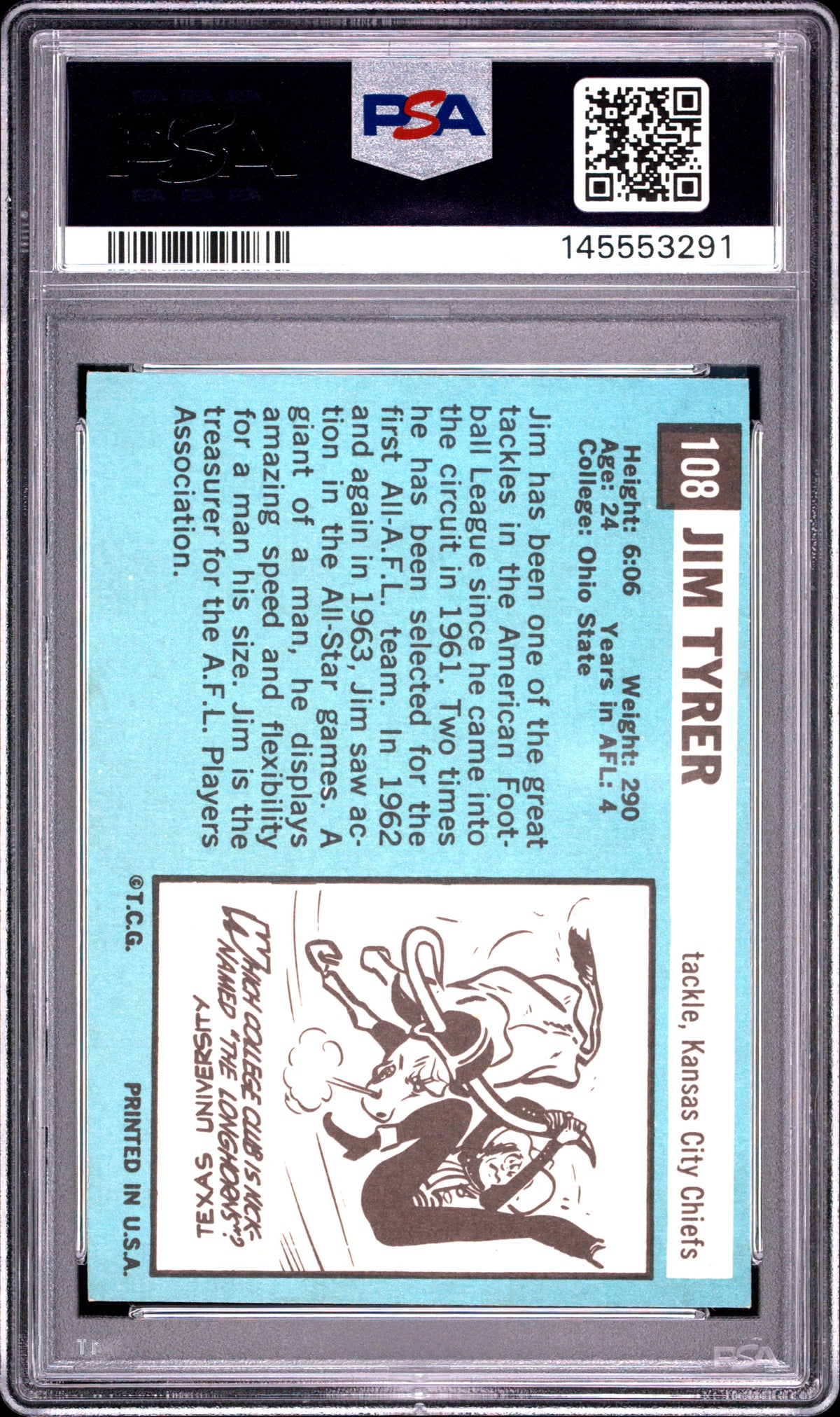 1964 Topps Jim Tyrer #108 PSA 5