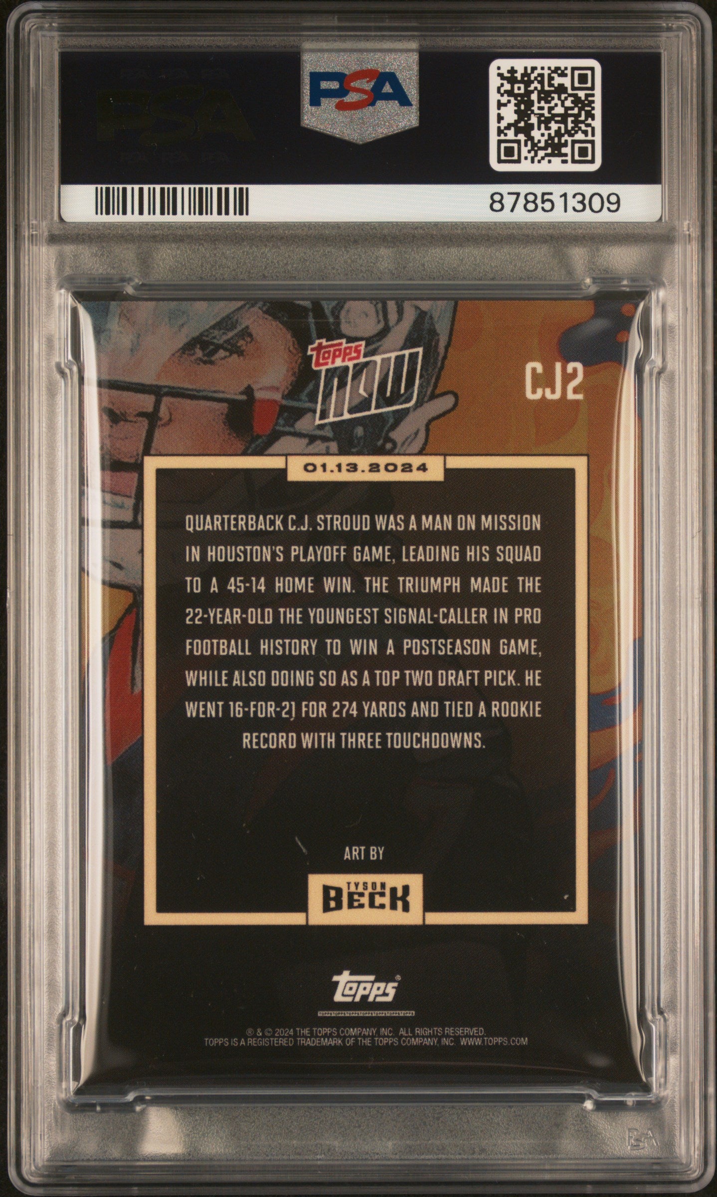 2023 Topps Now X Tyson Beck X C.J. Stroud C. J. Stroud #CJ2 PSA 9