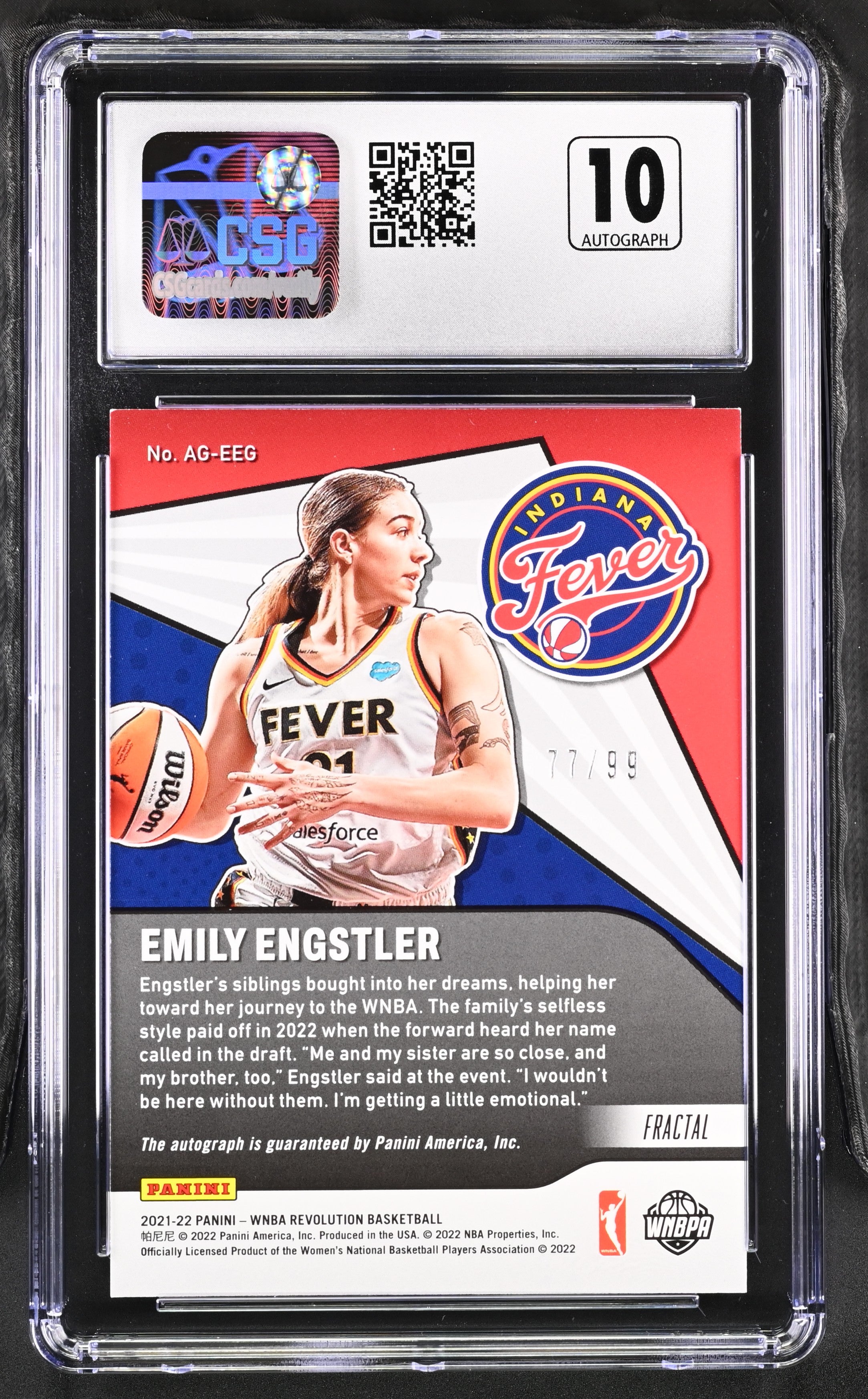 2021-22 Panini WNBA Revolution Emily Engstler Fractal Auto #AG-EEG CGC 9