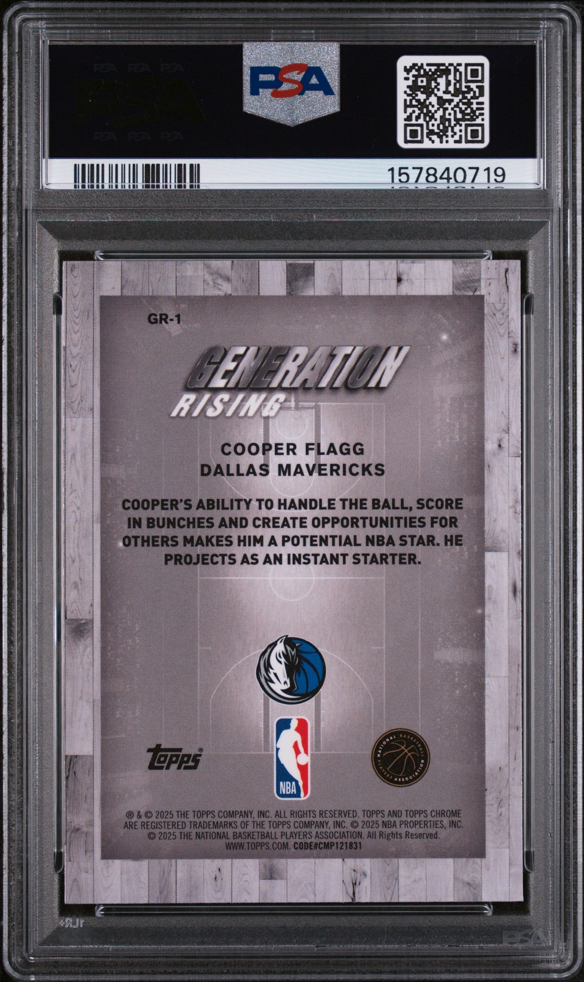 2025 Topps Chrome Generation Rising Cooper Flagg #GR-1 PSA 10