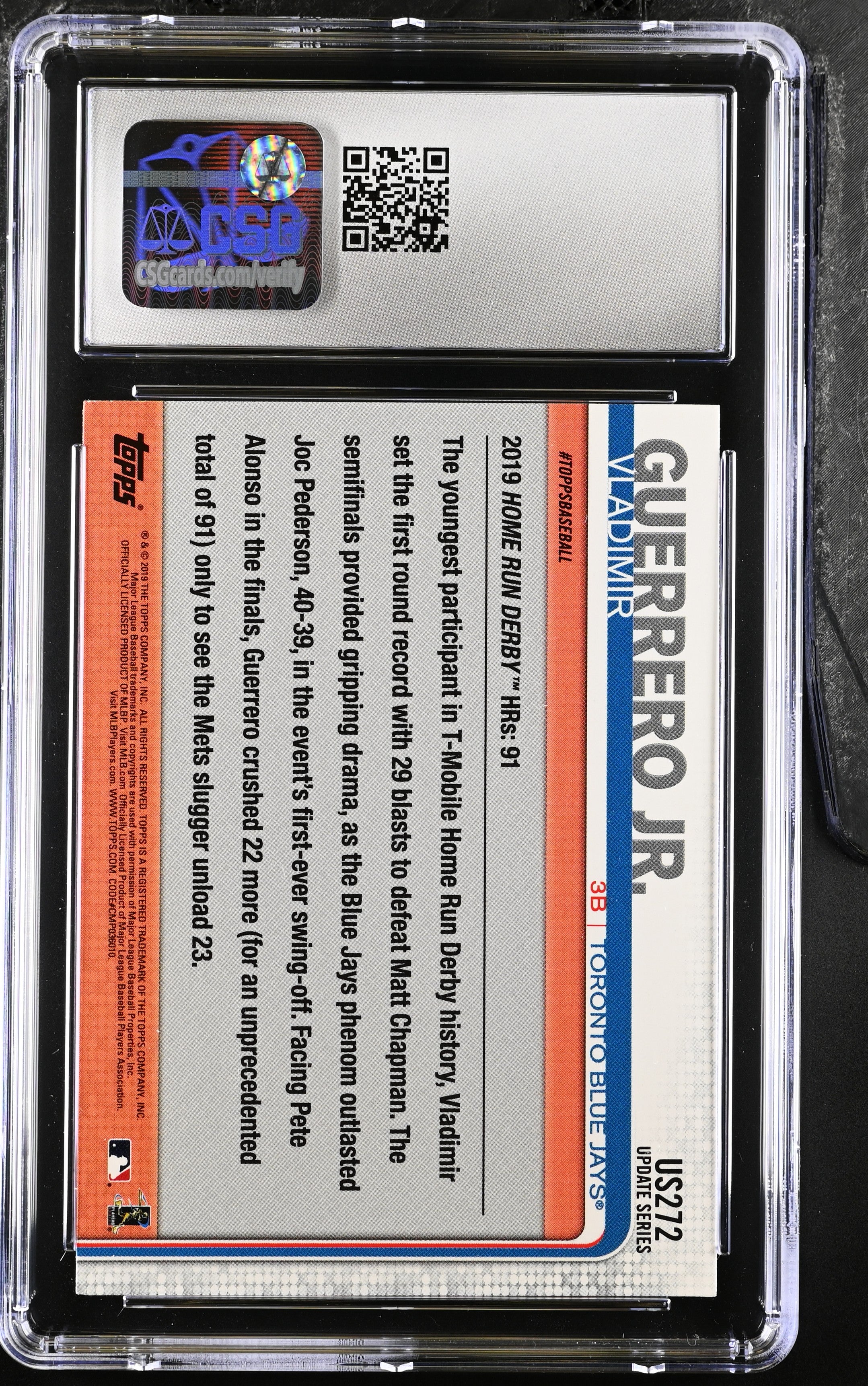 2019 Update Vladimir Guerrero Jr. #US272 CGC 9